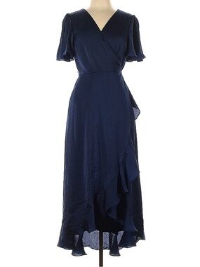 ModCloth Navy High-Low Ruffle Wrap Skirt